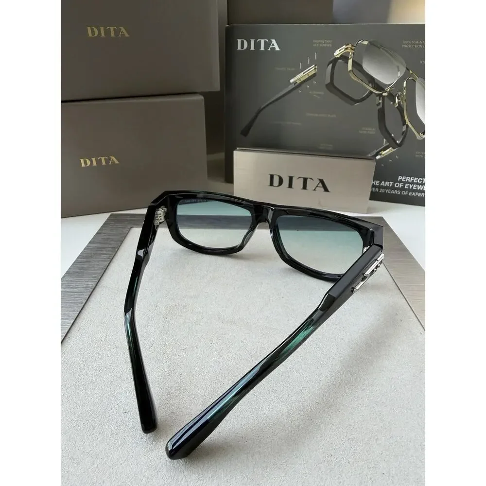 DITA PRIDM DTS753-A-01 Storm Swirl Silver Turquoise Lens Sunglasses AUTHENTIC